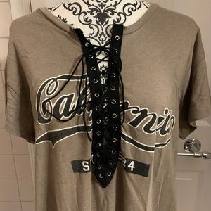 Windsor Lace Up T-Shirt Dress